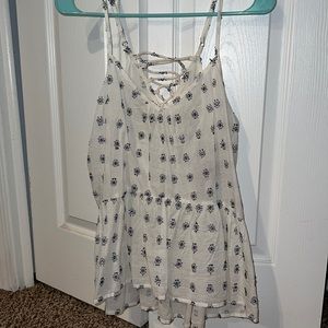 White and blue babydoll tank